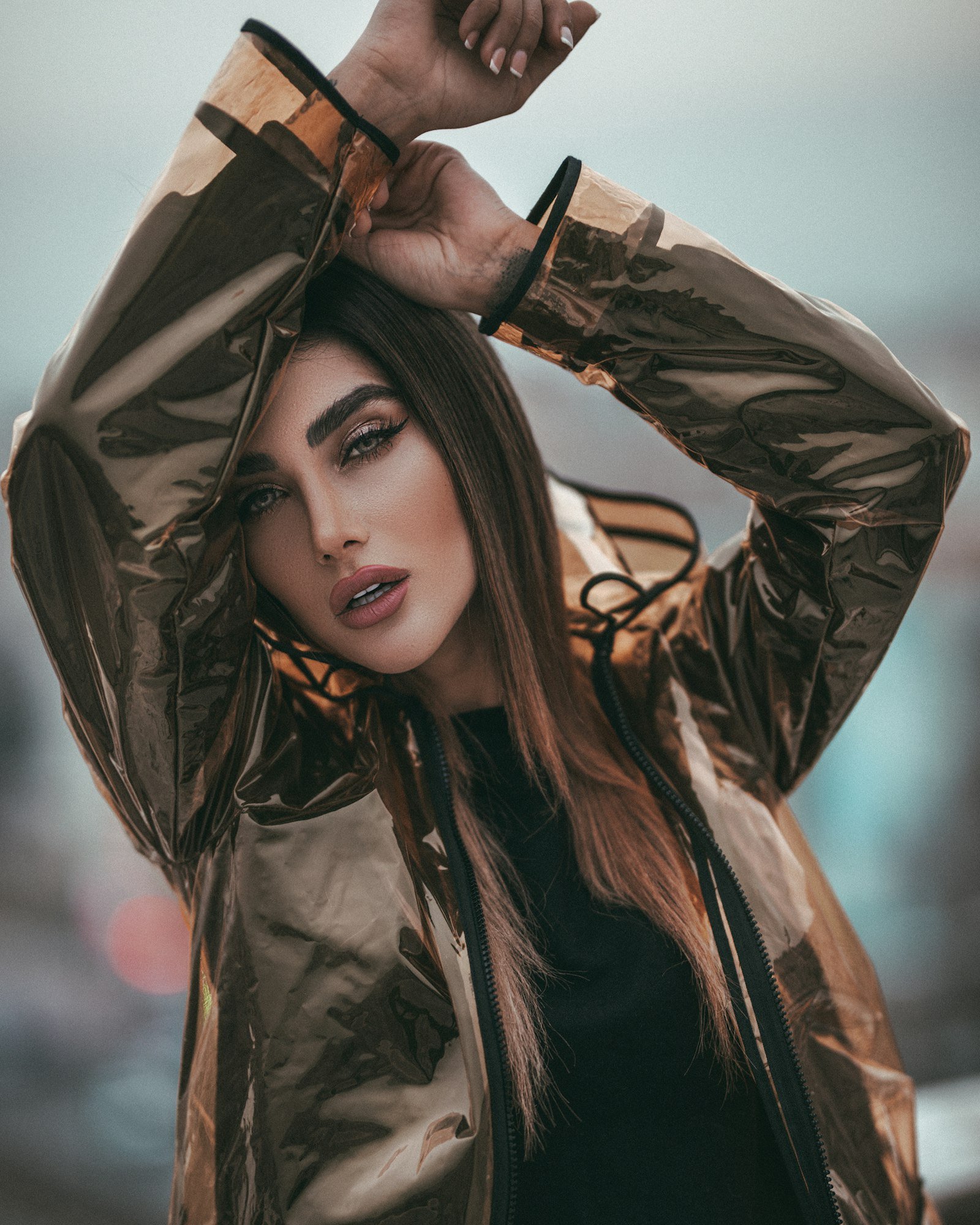 Woman styling an effortless modern chic look outdoors